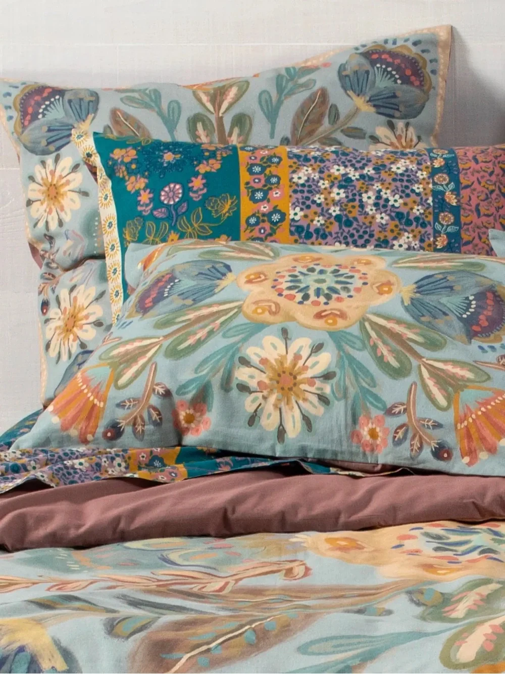 Natural Life Catalina Cotton Shams Set of 2 Blue Mandala King NEW WITH TAGS NWT